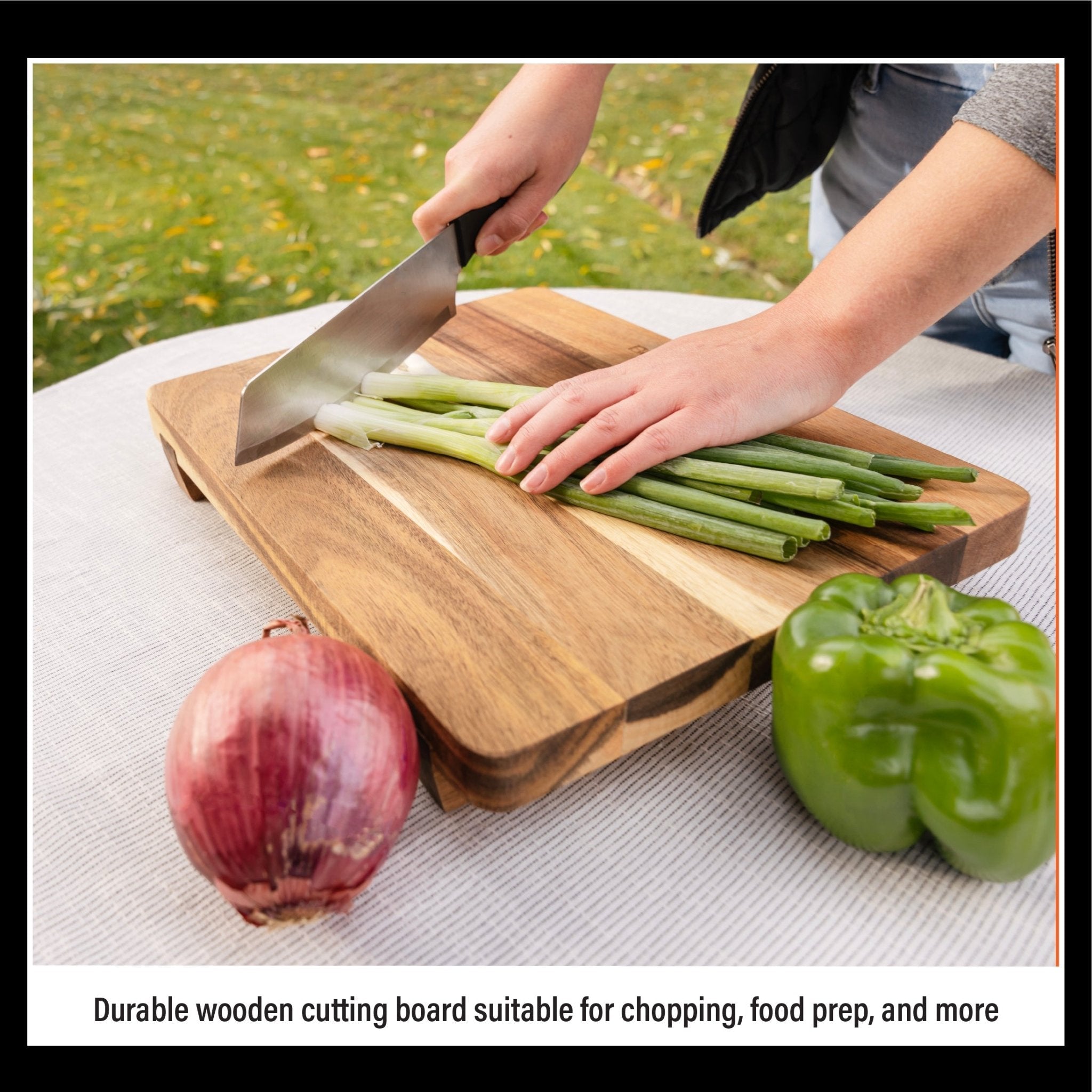 14"x11" Wood Cutting Board W/ Feet