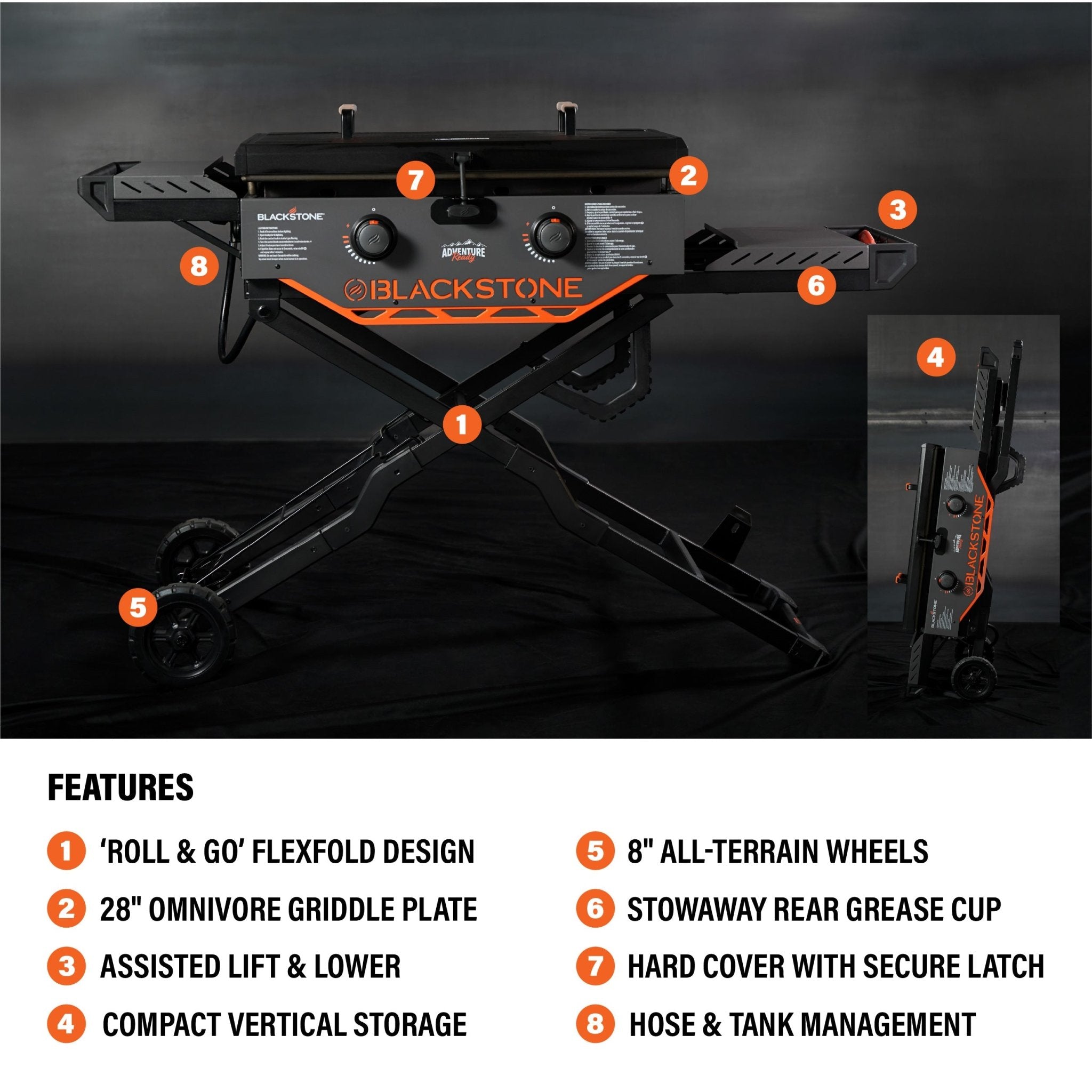 28" Griddle with Flexfold® Legs