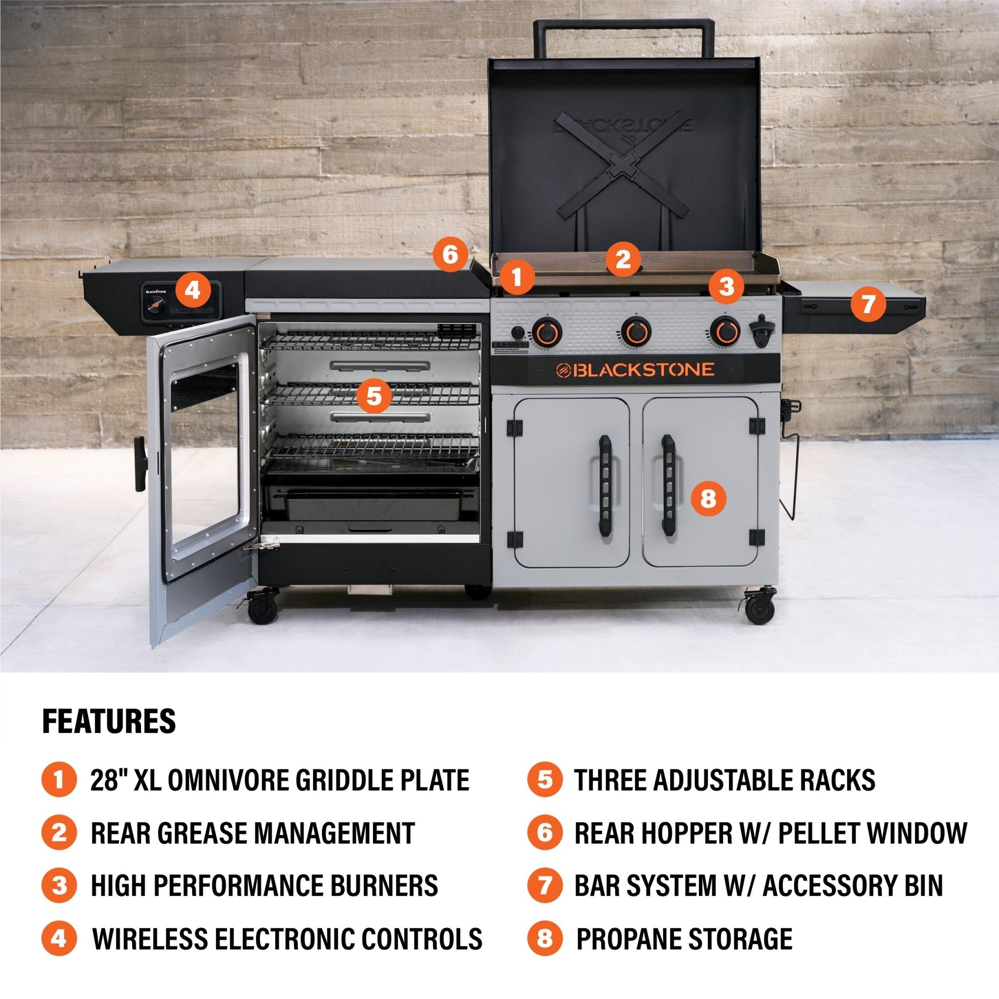 28" XL Griddle Vertical Pellet Smoker Combo