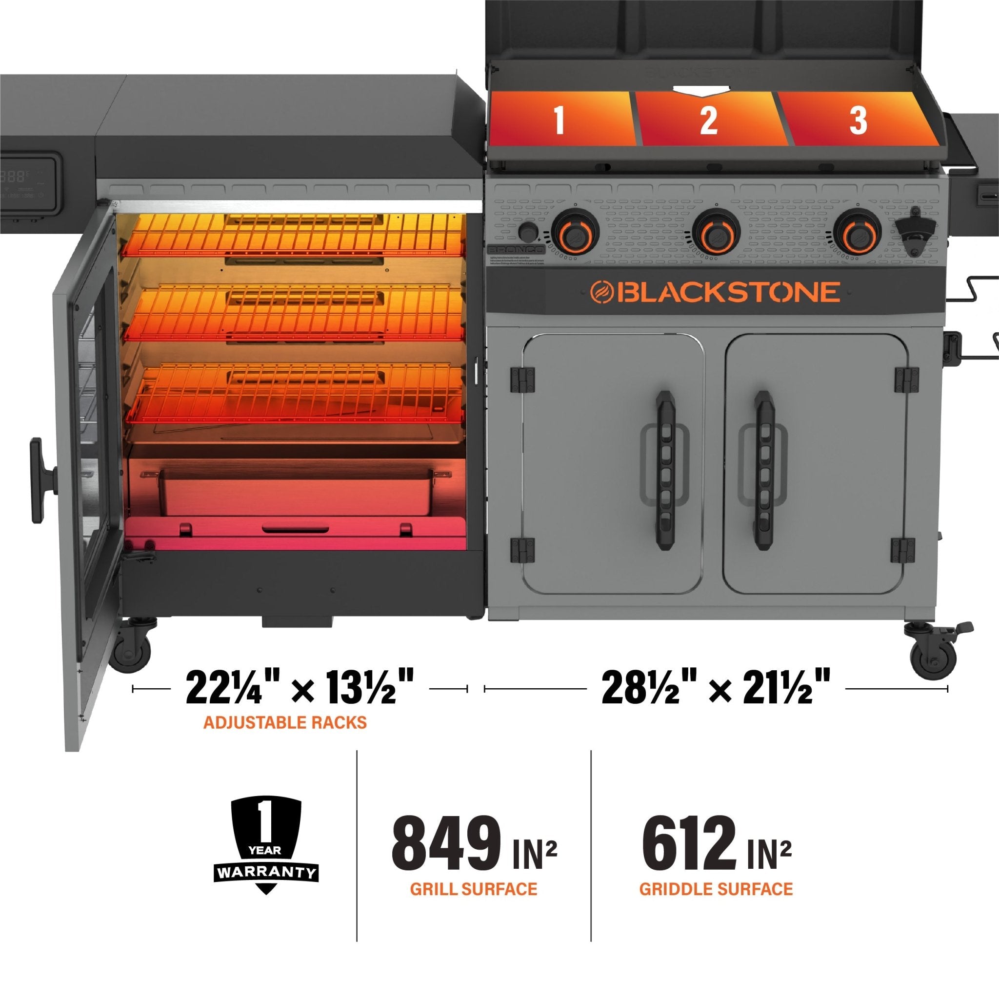28" XL Griddle Vertical Pellet Smoker Combo