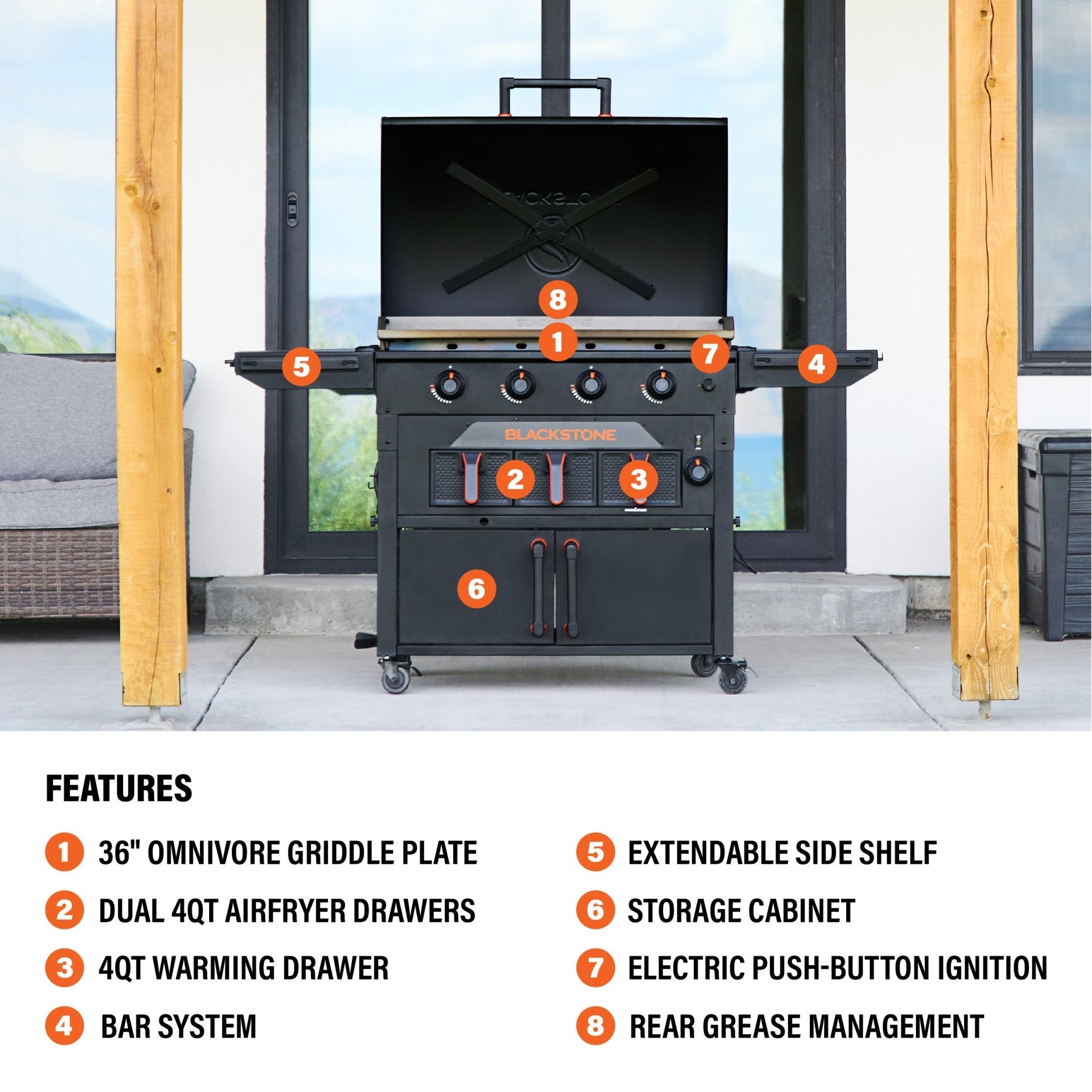 36” Griddle Airfryer Combo