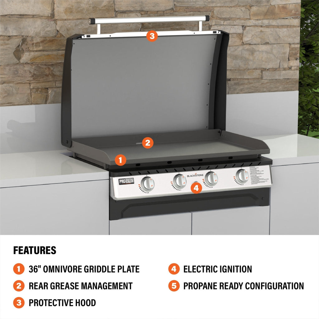 36" Drop-in Griddle with Hood (Propane)