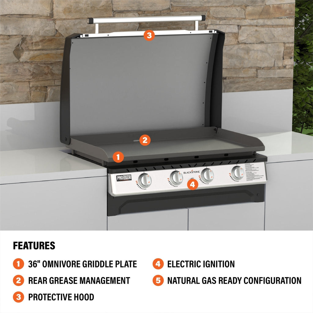 36" Drop-in Griddle with Hood (Natural Gas)
